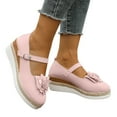 thumbnail image 1 of Womens Platform Wedge Mary Jane Dress Shoes Vintage Flower Leather Espadrilles Chunky Heeled Dressy Loafers, 1 of 6