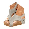 thumbnail image 1 of Womens Platform Wedge Sandals Featuring Corkys Cushioned Lightweight For All Day Wear Hook And Loop Closure, 1 of 9