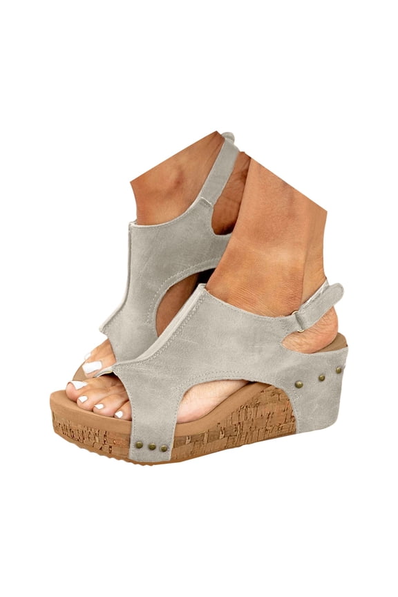 Womens Platform Wedge Sandals Featuring Corkys Cushioned Lightweight For All Day Wear Hook And Loop Closure