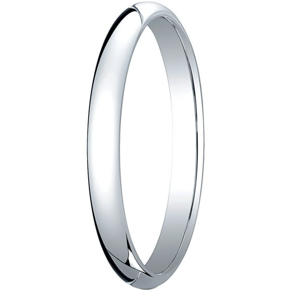 Womens Platinum, 2.5mm Traditional Dome Oval Wedding Band (sz 15)