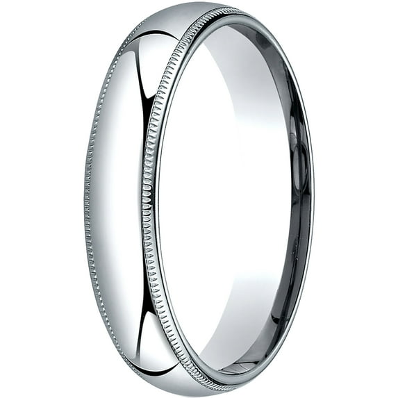 Womens Platinum, 5mm Slim Profile Comfort-Fit Wedding Band with Milgrain (sz 6.5)