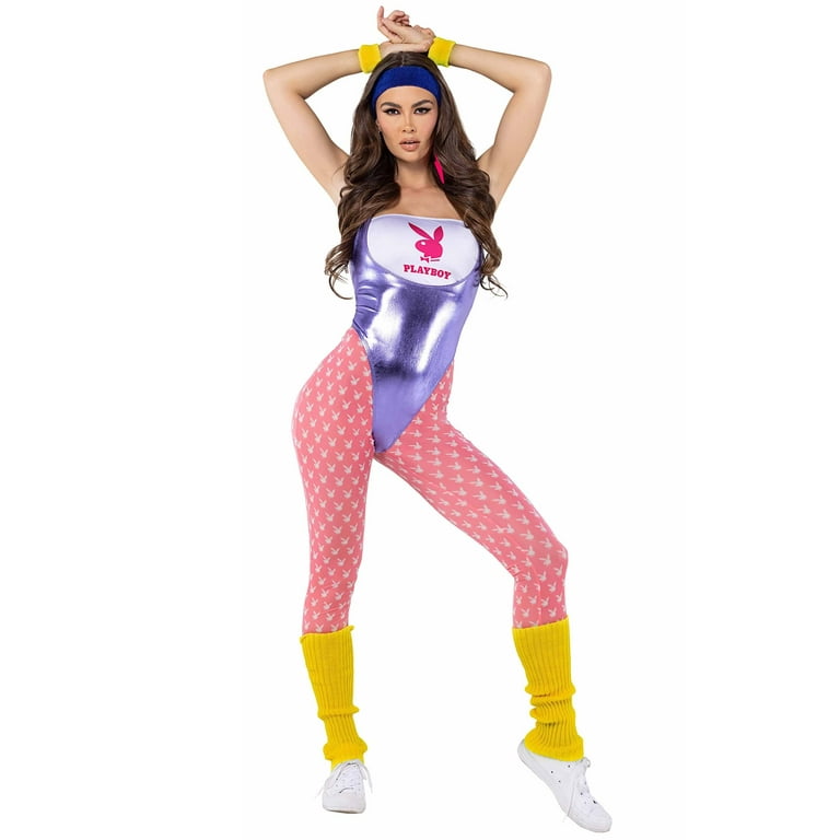 Womens Playboy 80s Workout Costume 