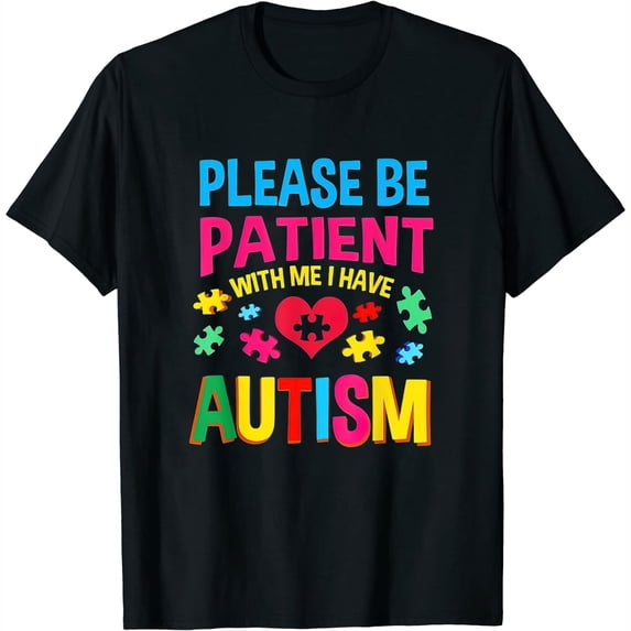 Womens Please Be Patient With Me I Have Autism For Autism Awareness T-Shirt Black 2X-Large