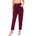 thumbnail image 1 of Womens Pleated High Rise Elastic Waist Dress Pants w/ Pockets, 1 of 7