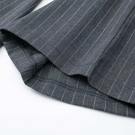 Womens Pleated High Waist Casual Trousers Straight Suit Trousers Loose Comfort BlackStriped M YIWEI