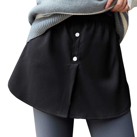 Womens Pleated Mini Skirt Shirt Extension - High Waist A-Line Design - Polyester Spandex Blend - M-XXL Sizes - Casual Party Wear