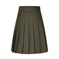 thumbnail image 1 of Womens Pleated Skirts High Waisted A-Line Skirt Teens Girls School Uniform Athletic Golf Skorts Built in Shorts Khaki M, 1 of 9