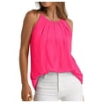 thumbnail image 1 of Womens Pleated Tank Tops Spaghetti Strap Camisole Halter Tops Curved Hem Fashion 2025 Rose Red XXL, 1 of 9