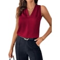 thumbnail image 1 of Womens Pleated Tank Tops Wine Red L, 1 of 4