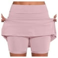 thumbnail image 1 of Womens Pleated Tennis Skirt with Shorts Solid High Waisted Mini Skort Casual Fashion Summer Shorts for Women 2025,Rose Gold,M, 1 of 6