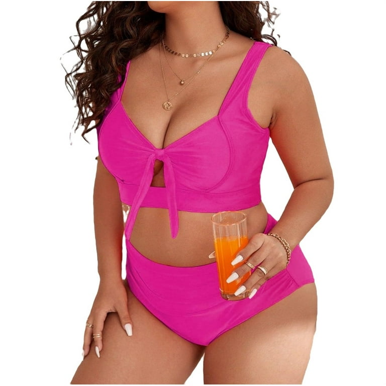 Hot pink bathing store suit plus size