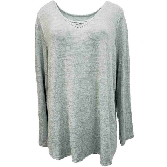 Womens Plus Light Seafoam Green Soft Long Sleeve Lightweight Sweater Shirt 3X