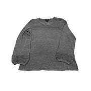 LIZ CLAIBORNE Womens Plus Pewter Grey Metallic Dressy Stretchy Holiday Sweater Top Shirt 1X
