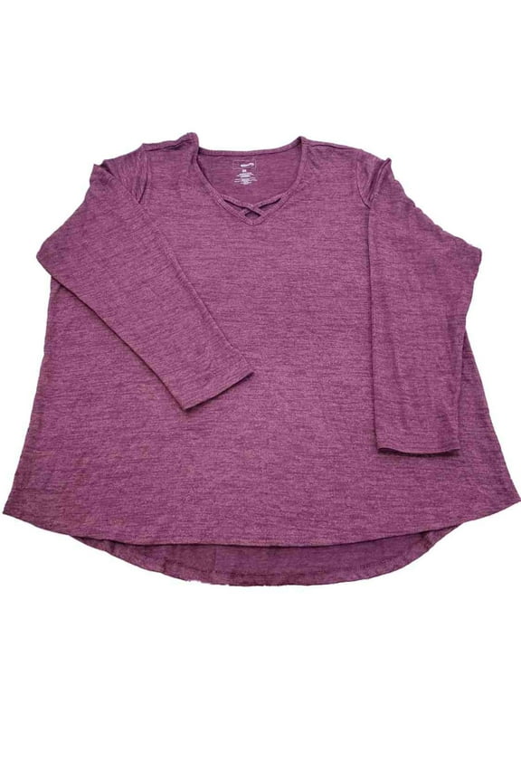 Womens Plus Plum Purple Soft Long Sleeve Lightweight Sweater Shirt Top 3X
