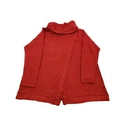 CROFT & BARROW Womens Plus Red Cowl Neck Long Sleeve Split Hem Thin Winter Sweater Top Shirt 3X
