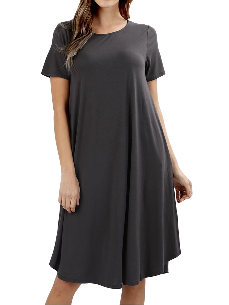 short sleeve trapeze dress TRAPEZE SHORT SLEEVE CREPE DRESS IN GREEN | CULT MIA