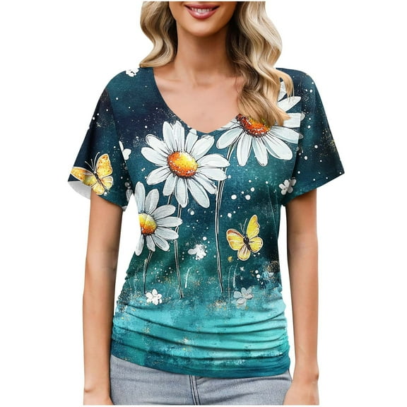 Womens Plus Size 100 Percent Cotton Tops Crewneck Cotton Tees for Women Womens Shirts Dressy Casual Womens Tops Plus Size