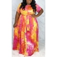 thumbnail image 1 of Womens Plus Size 2 Piece Dress Outfits Short Sleeve Bandage Wrap Empire Crop Tops and Skirt Sets, 1 of 2