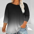 thumbnail image 1 of Womens Plus Size 3/4 Length Sleeve Tops Boat Neck Loose Fit Tee Tunic Blouse XL-5XL, 1 of 5