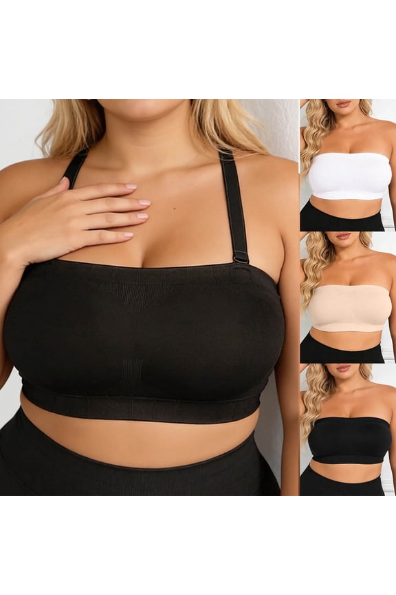 Womens Plus Size Adjustable Sports Bra Square Neck Wireless Padded Yoga Workout Backless Bra With Convertible Shoulder Straps Black XXXL