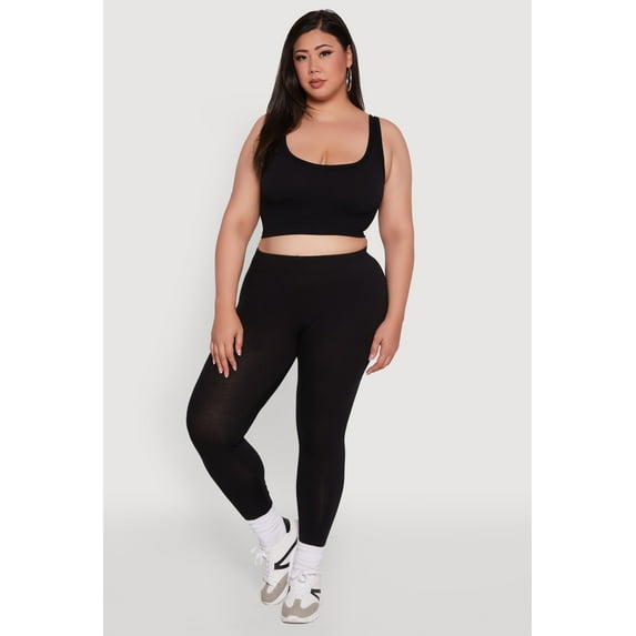 Womens Plus Size Ambiance Basic Leggings