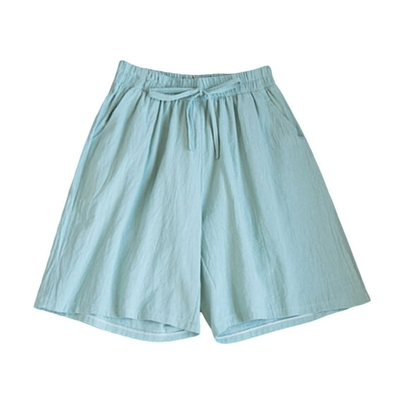 Womens Plus Size Baggy Shorts High Waist Solid Color Loose Bermuda Shorts Lightweight Comfy Breathable Shorts
