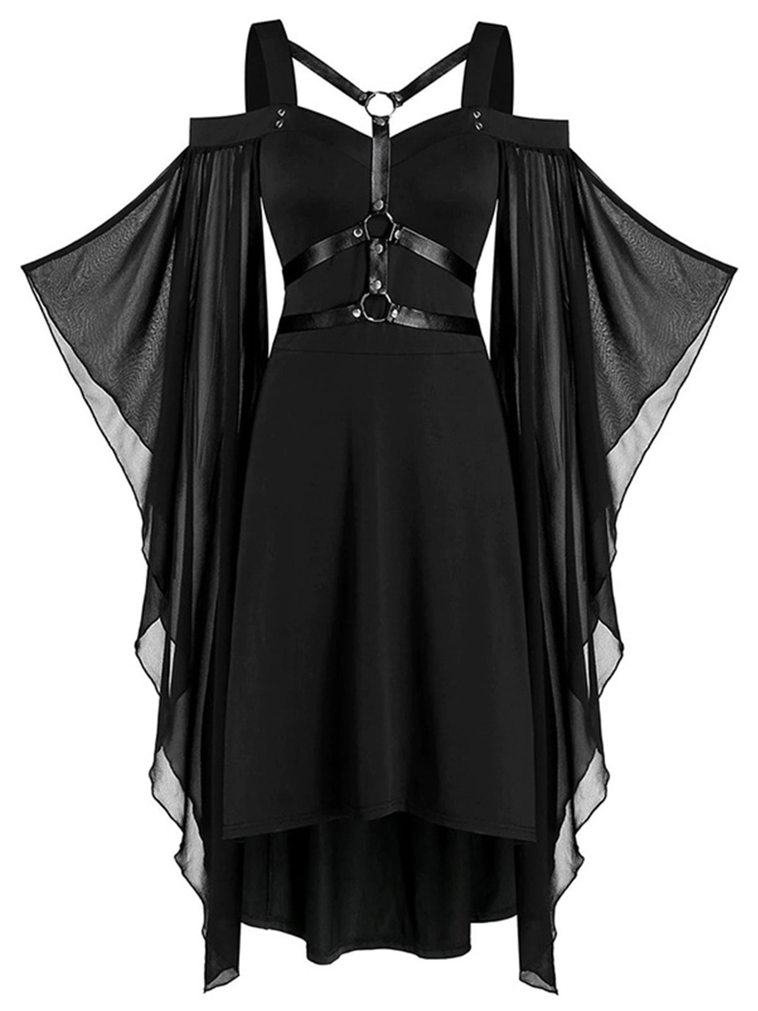 Womens Plus Size Ball Gown Long Sleeve Vintage Bandage Party Gothic ...