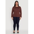 thumbnail image 1 of Womens Plus Size Basic Long Sleeve Crew Neck T-Shirt, 1 of 5
