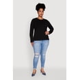 thumbnail image 1 of Womens Plus Size Basic Long Sleeve Crew Neck T-Shirt, 1 of 5