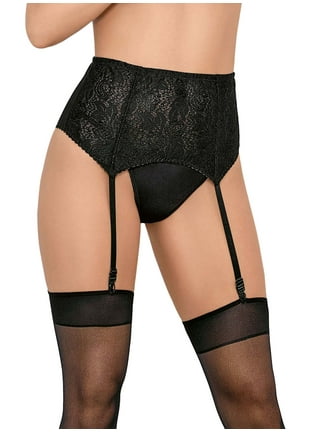 iOPQO Intimates womens underwear Women Lingerie Garter Belt Stocking y  Fishnet Thigh High Tights Suspender Pantyhose Lace Lingerie Black One Size