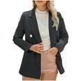 thumbnail image 1 of Womens Plus Size Blazer, Blazers for Women Business Casual Long Sleeve Lapel Open Front Suit Jacket Work Blazer with Pockets S-4XL, 1 of 5