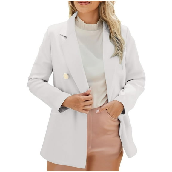 Womens Plus Size Blazer, Blazers for Women Business Casual Long Sleeve Lapel Open Front Suit Jacket Work Blazer with Pockets S-4XL