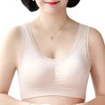 thumbnail image 1 of Womens Plus Size Bra, Push Up Lace Trim High Elastic Thin Sports Bra Without Underwire Beige 4XL, 1 of 4