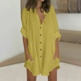 thumbnail image 1 of Womens Plus Size Button Down Shirts with Pockets 2026 Cotton Linen Swim Cover-Ups Long Sleeve Loose Fit Oversized Gauze Cardigan 3XL-5XL, 1 of 5
