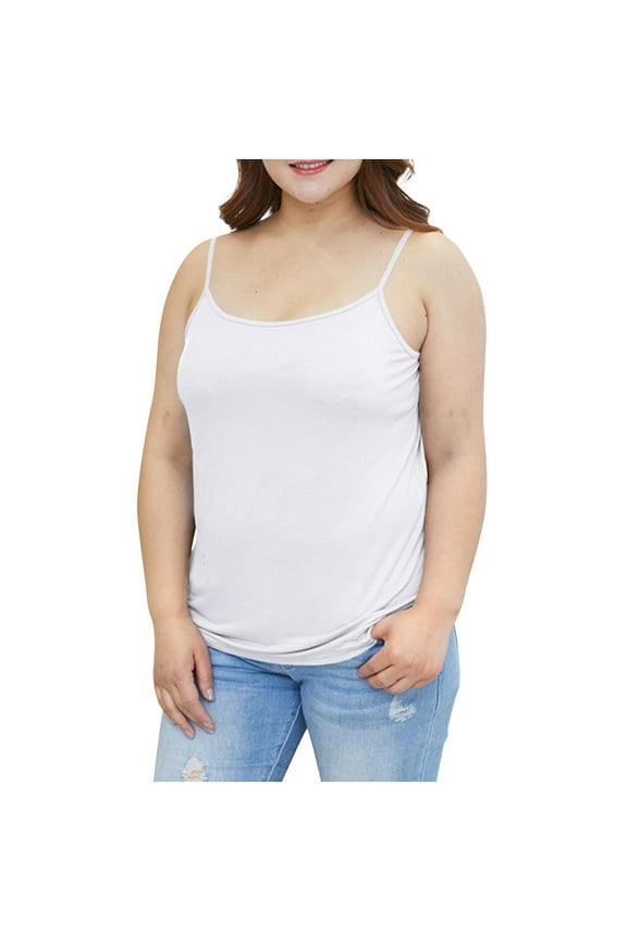 Womens Plus Size Camisole Undershirt Stretch Thin Slim Fit Sleeveless Tank Top Lightweight Base Layers