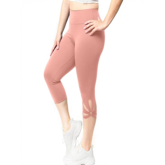 Womens Plus Size Capri Leggings High Waisted Cutout Stretch Capris Tights Cropped Pants Trouser for Casual Yoga Work
