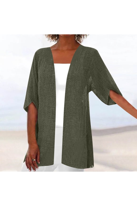 Womens Plus Size Cardigan Short Sleeve Lightweight Loose Cover Ups Open Front Sweaters Cardigan