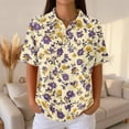 thumbnail image 1 of Womens Plus Size Casual Henley Waffle Knit Button-Up Top Short Sleeve Polo Shirt Hawaiian Shirt, 1 of 5