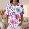 thumbnail image 1 of Womens Plus Size Casual Henley Waffle Knit Button-Up Top Short Sleeve Polo Shirt, 1 of 5