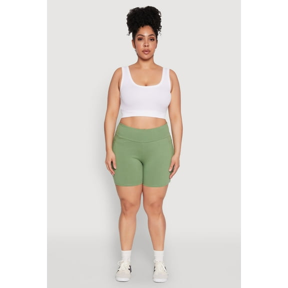 Womens Plus Size Cell Phone Pocket Shorts