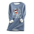 thumbnail image 1 of Womens Plus Size Christmas Sherpa Lined Pullover,Thermal Shirts for Women Fleece Lined Sweatshirt Women Cold Weather Christmas Theme Womens Sherpa Crewneck Sweatshirts Pullover, 1 of 2