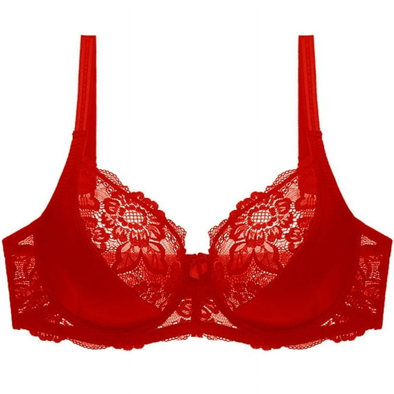 Womens Plus Size $5,Ladies Traceless Comfortable No Steel Ring Lace Breathable Gathering Bra Woman Underwear