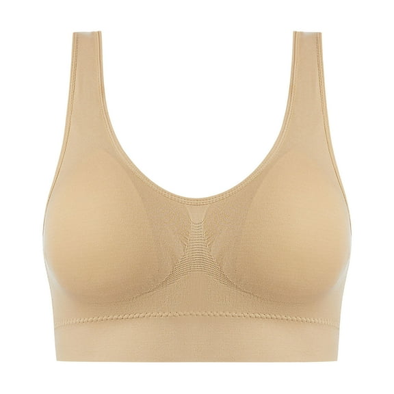 Womens Plus Size $5,Ladies Traceless Comfortable One-Piece No Steel Ring Vest Breathable Bra Woman Underwear