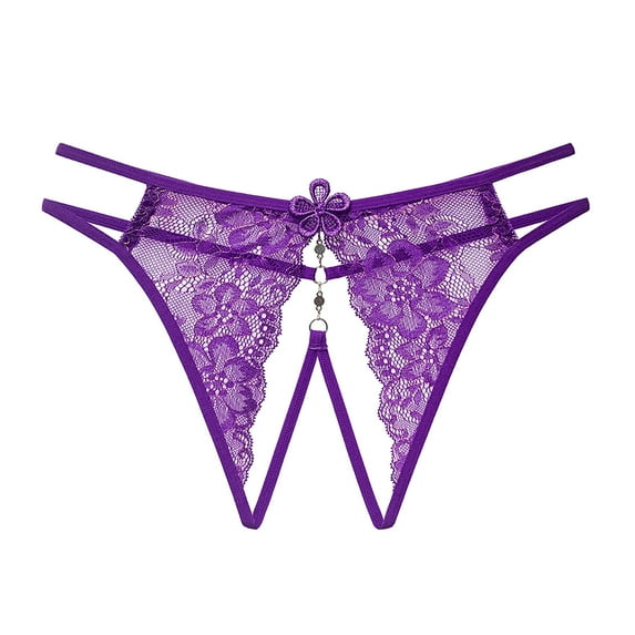 Womens Plus Size $5,Women Fashion Sexy Butterfly Shape Low Lace Open Panties Sexy Underpant