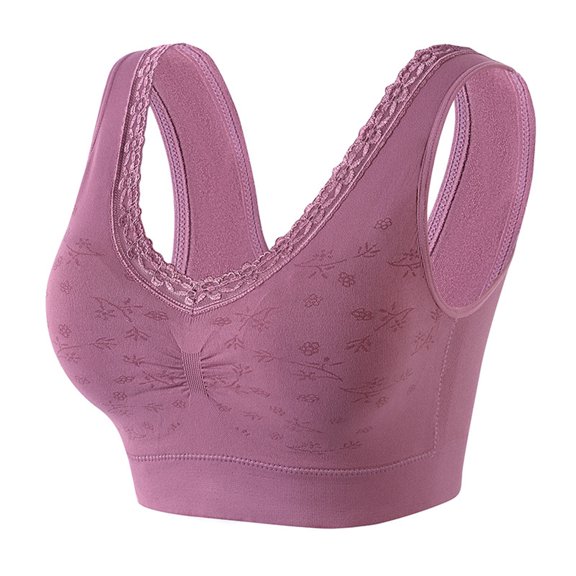 Womens Plus Size $5,Women Seamless Sports Bra Wirefree Yoga Bra with Removable Pads