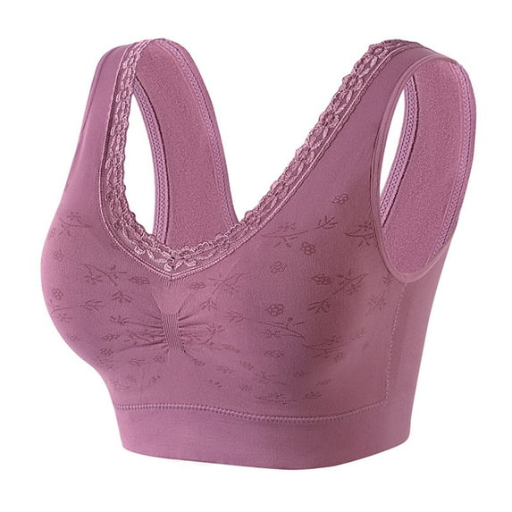 Womens Plus Size $5,Women Seamless Sports Bra Wirefree Yoga Bra with Removable Pads