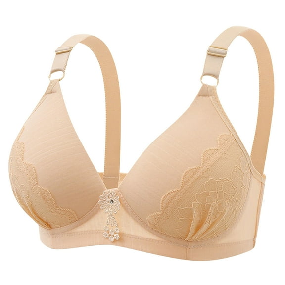Womens Plus Size $5,Women Thin Plus Size Breathable Gathered Underwear Women Non-Steel Bra Daily Bra