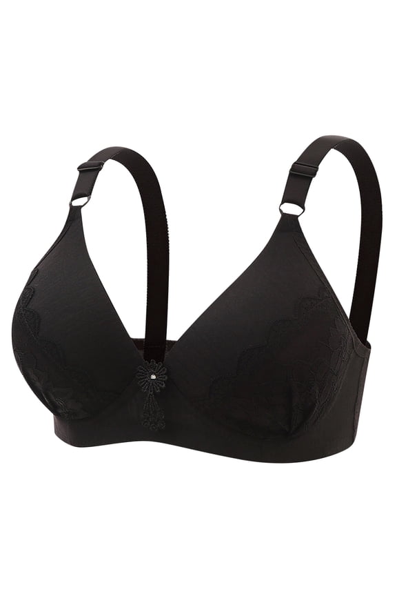 Womens Plus Size $5,Women Thin Plus Size Breathable Gathered Underwear Women Non-Steel Bra Daily Bra