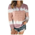 thumbnail image 1 of Giftesty Womens Plus Size Clearance Women's Color Block Tie-Dye Patchwork Crew-Neck T-Shirt Casual Tee Tops（S-5XL）, 1 of 6