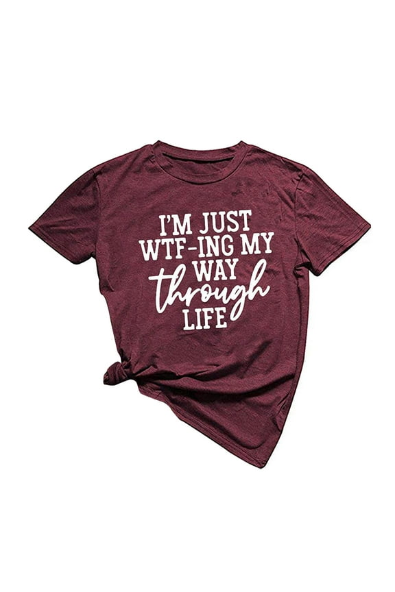 Womens Plus Size $5,Women's Fashion Printed Plus Size O-Neck T-Shirts Short Sleeve Graphic Tee Tops